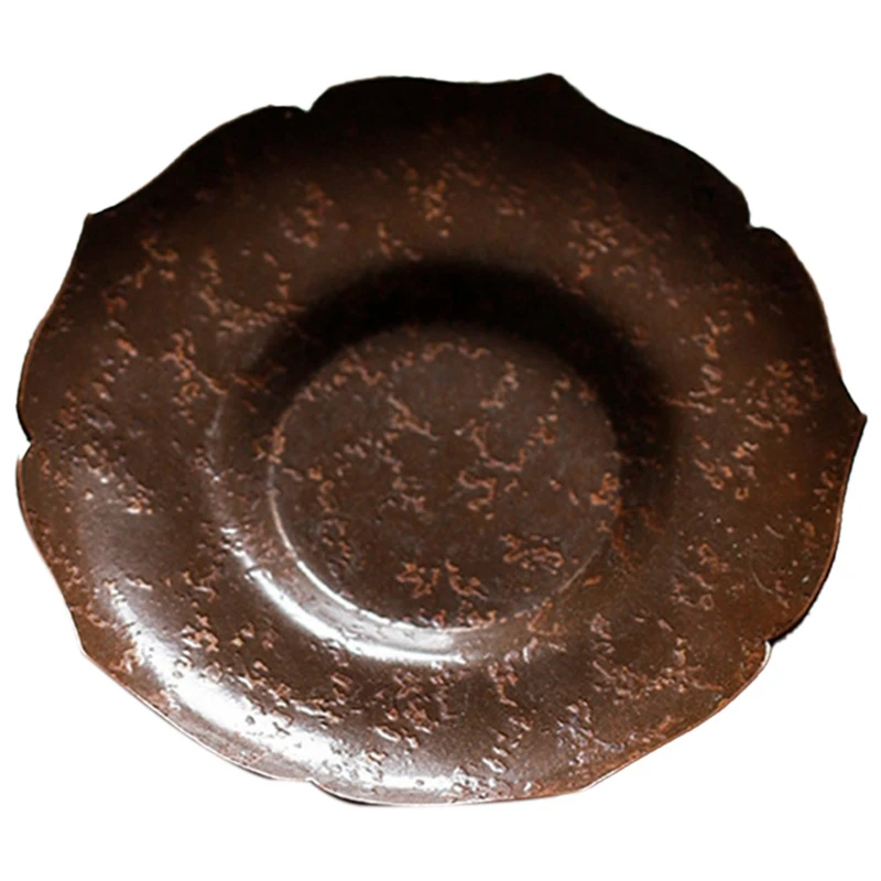 Handmade Antique Red Copper Tea Tray Retro Cup Holder Accessories Coaster Set | Дом и сад
