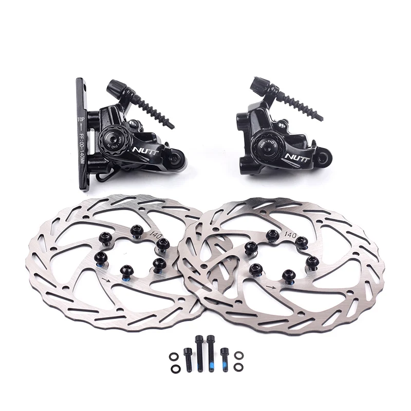 NUTT Mechanical Road Bike Disc Brake Double Action Flat Mount 140mm 6-Bolts Rotor Bicycle Caliper Front &amp Rear | Спорт и
