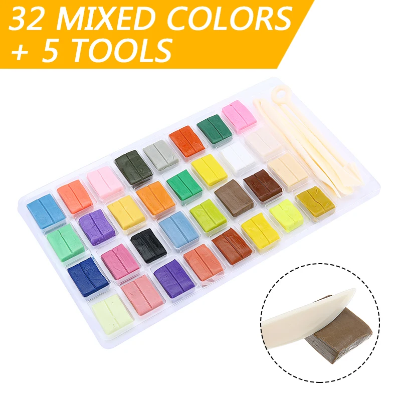 32 Mixed Color Oven Bake Clay SOFT Bake Polymer Modelling Mouding  DIY Toys 