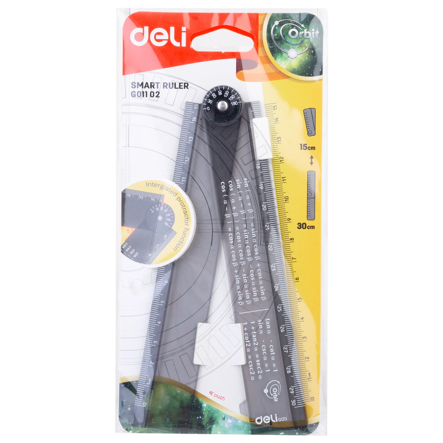 Deli Foldable Ruler 30cm drawing ruler,folding ruler