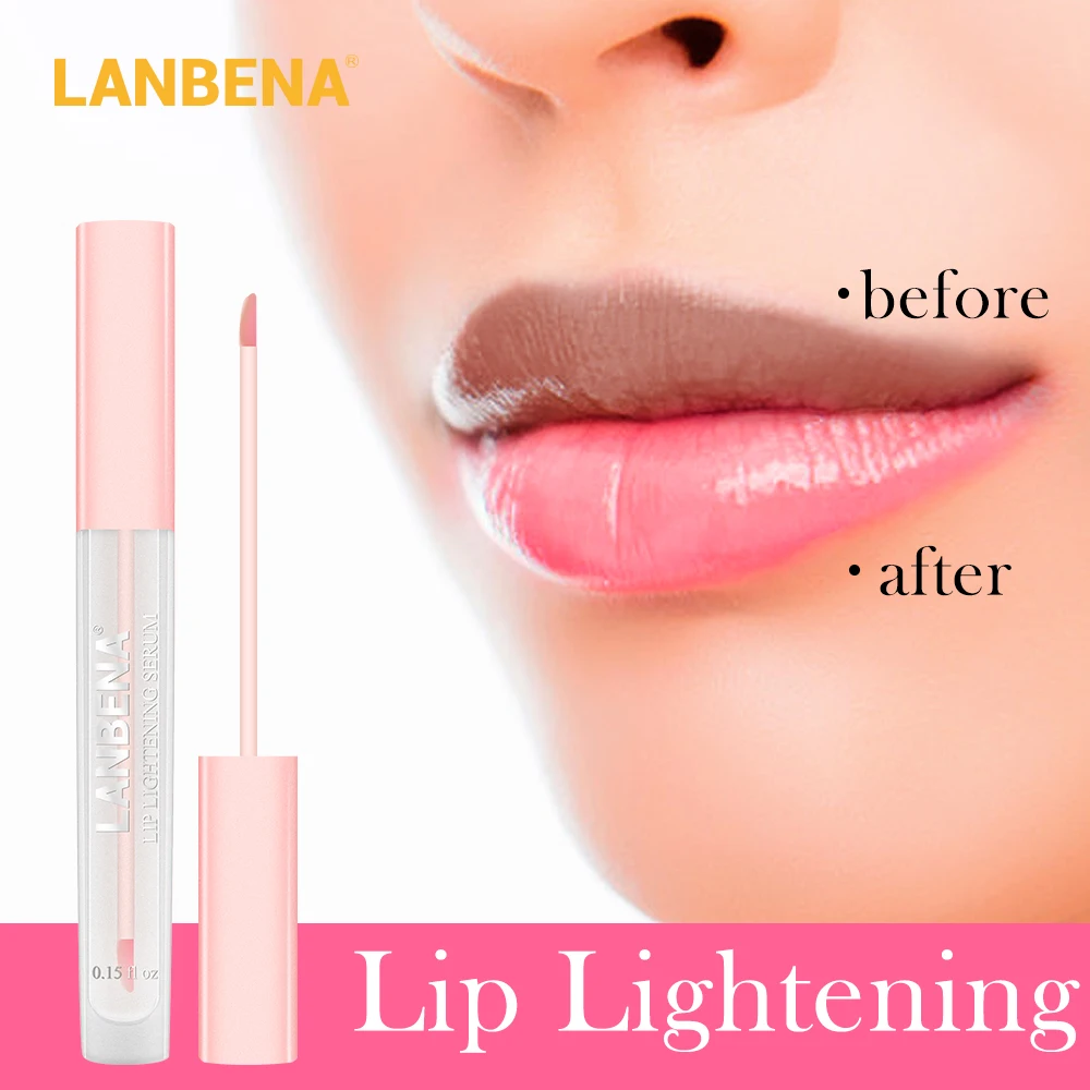 

LANBENA Lip Serum Lip Plumper Lightening Liquid Lip Gloss Reduce Pigmentation Moisturizing Pink Lips Long Lasting Smooth Beauty