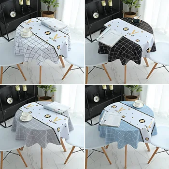 

Table Cloth Desk Cover Pvc Round Dining Tablecloth Waterproof Luxury for Wedding Party Decoration Manteles Para Fiesta Tapete