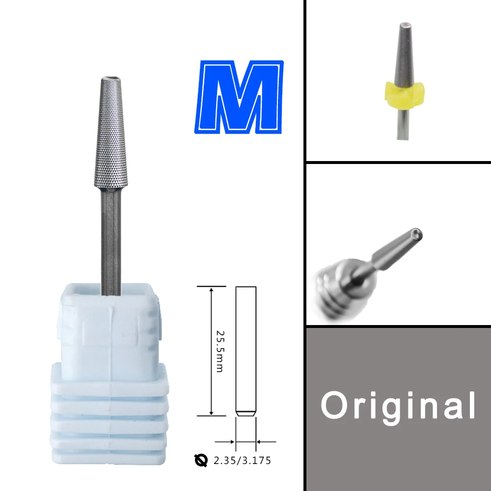 RolinStar Many Sales promotion type Carbide Tungsten barrel stable shank  Accessories Cutter pedicure nail milling drill bits 5