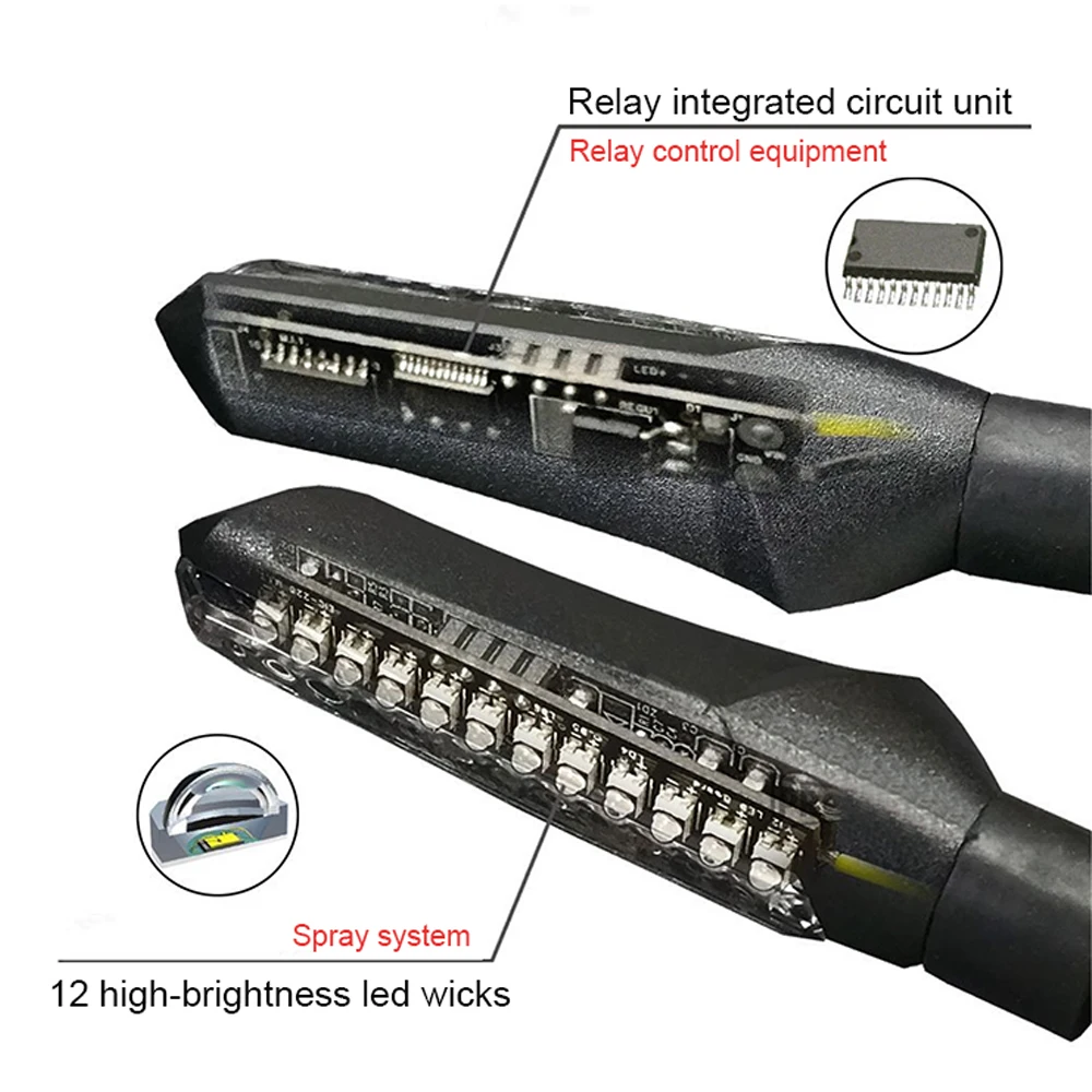 2 шт. светодиодный светильник поворотников для мотоцикла 12 лампочек 12 В водонепроницаемый индикатор мигалка супер яркий