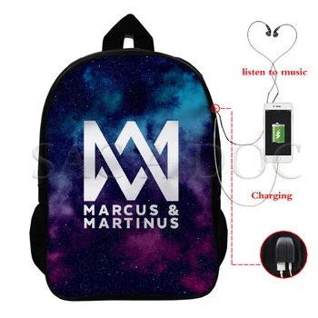 

Marcus & Martinus Backpack Multifunctional USB Charge Laptop Backpack School Bag for Teenagers Boys Girls Travel Bags Fans Gift