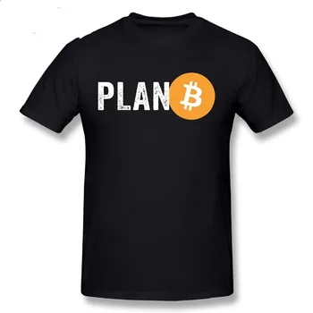 Men Plan B Cryptocurrency Bitcoin Funny T Shirts for Men Tops Tees Classic Fit Birthday Gift Cotton T-Shirt 1