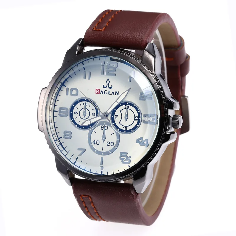

Cross Border for EBay Hot Sales Men Watch Three-Eyed Decoration Full with Numbers Large Dial Men's Gentleman Watch Men's