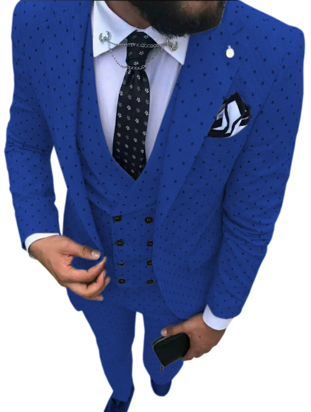 Mens suits Wave point Three Pieces Men Dress Suits Casual Commuter office business suits For Wedding(Blazer+Vest+Pants) Mens suits Wave point Three Pieces Men Dress Suits Casual Commuter office business suits For Wedding(Blazer+Vest+Pants)