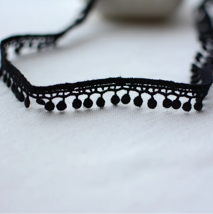 Blue Black Cotton Embroidered Lace Trim Ribbons Fabric DIY Sewing Handmade Craft Materials Garment Clothes Accessories 3 Meters