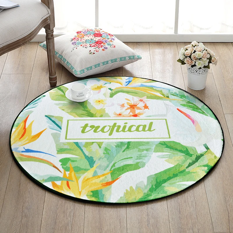 

Small fresh and simple plant round carpet bedroom living room tea table hanging basket garden blanket room computer chair mat