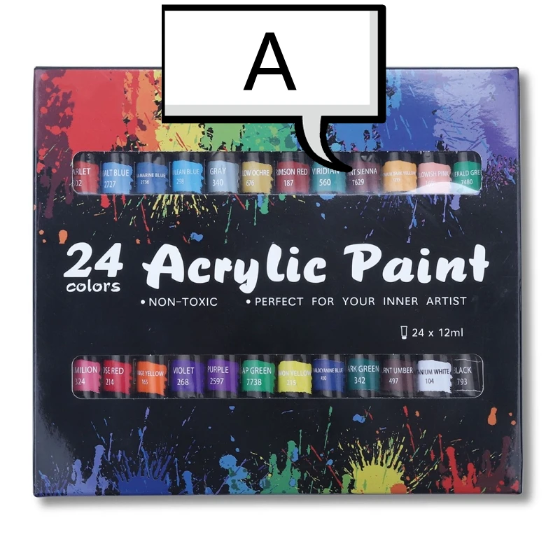 Acrylic Paint Set 12/24 Colors Watercolor Acrylic Oil Painting Pigment for artists Drawing Ceramic Stone Wall Paints Tubes Craft