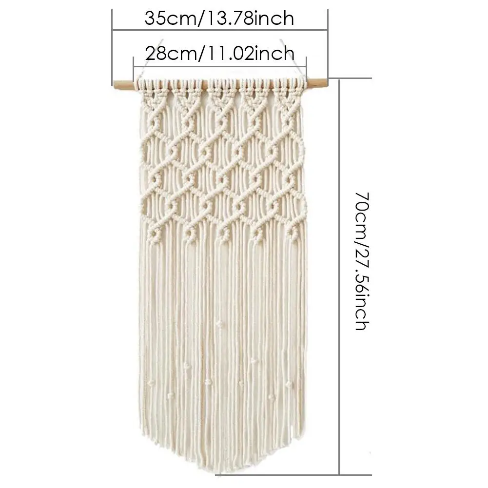Nordic Bohemian Hand-woven Cotton Rope Tassel Tapestry Wall Decor Macrame Wall Hanging Christmas Home Decoration Accessories