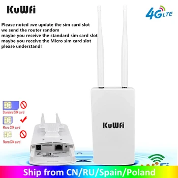 KuWFi Waterproof Outdoor 4G CPE Router 150Mbps CAT4 LTE Routers 3G/4G SIM Card WiFi Router for IP Camera/Outside WiFi Coverage 1