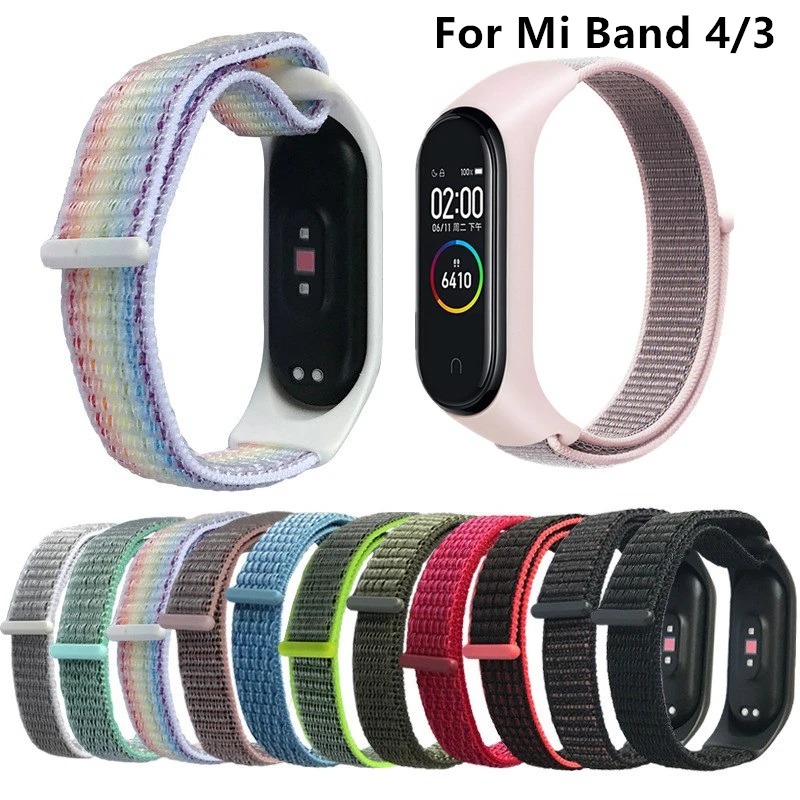 Нейлоновый ремешок для Xiaomi mi 4 3 сменный Браслет mi band 4 band 3 спортивный браслет дышащий браслет для Xio mi band 3 4