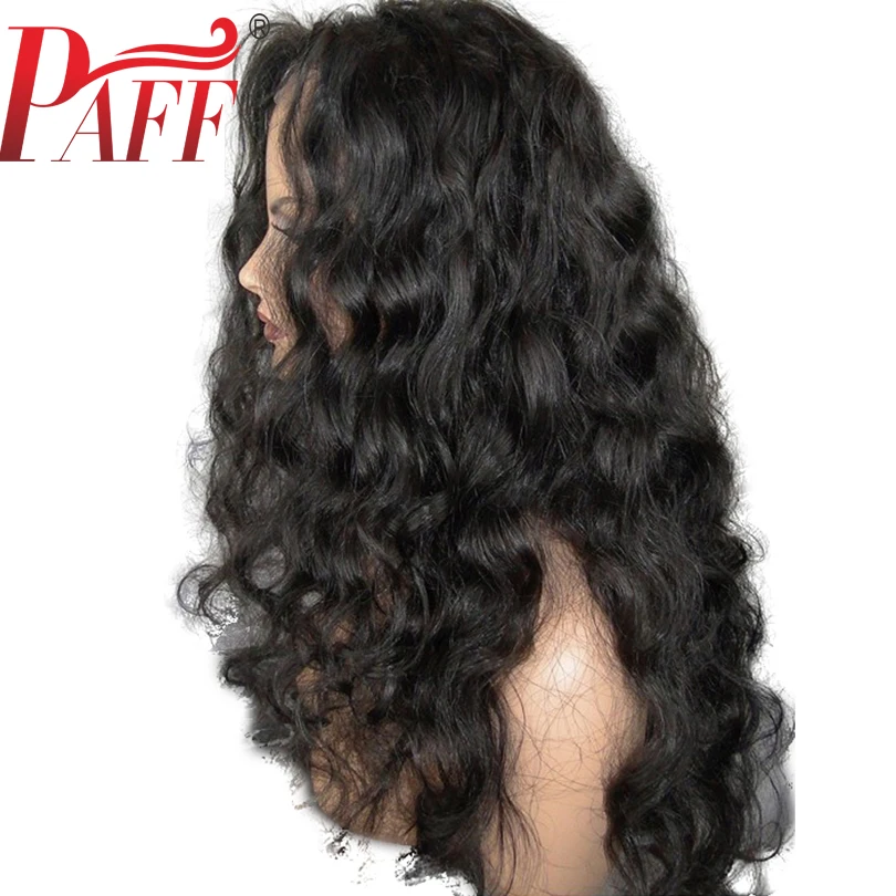 

PAFF 13x4 Loose Wave Lace Front Human Hair Wigs Side Parts Glueless Brazilian Remy Hair Pre Plucked Bleached Knots