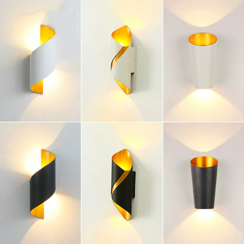 Светодиодная уличная настенная лампа на спирали с двойной головкой наружный