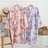 Robes Women Summer Cotton Soft Elegant Kimono Ladies Nightdress Mujer Loose Couple Pregnant Sexy Printed Kawaii Womens Sleepwear ► Photo 3/6