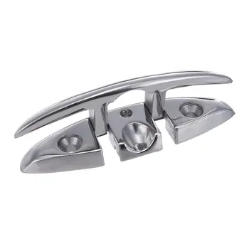 

6'' Durable Boat Folding Cleat Stainless Steel Marine Flip Up Folding Pull Up Cleat Rust-resistant Reusable Marine Hardware