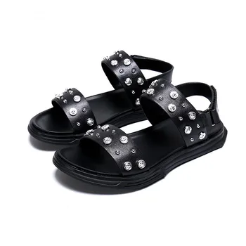 

Buckle Strap Men Sandals Summer Beach Shoes Platform Men Casual Shoes Rhinestone Sandalias Hombre Big Size New Sandals Mountain