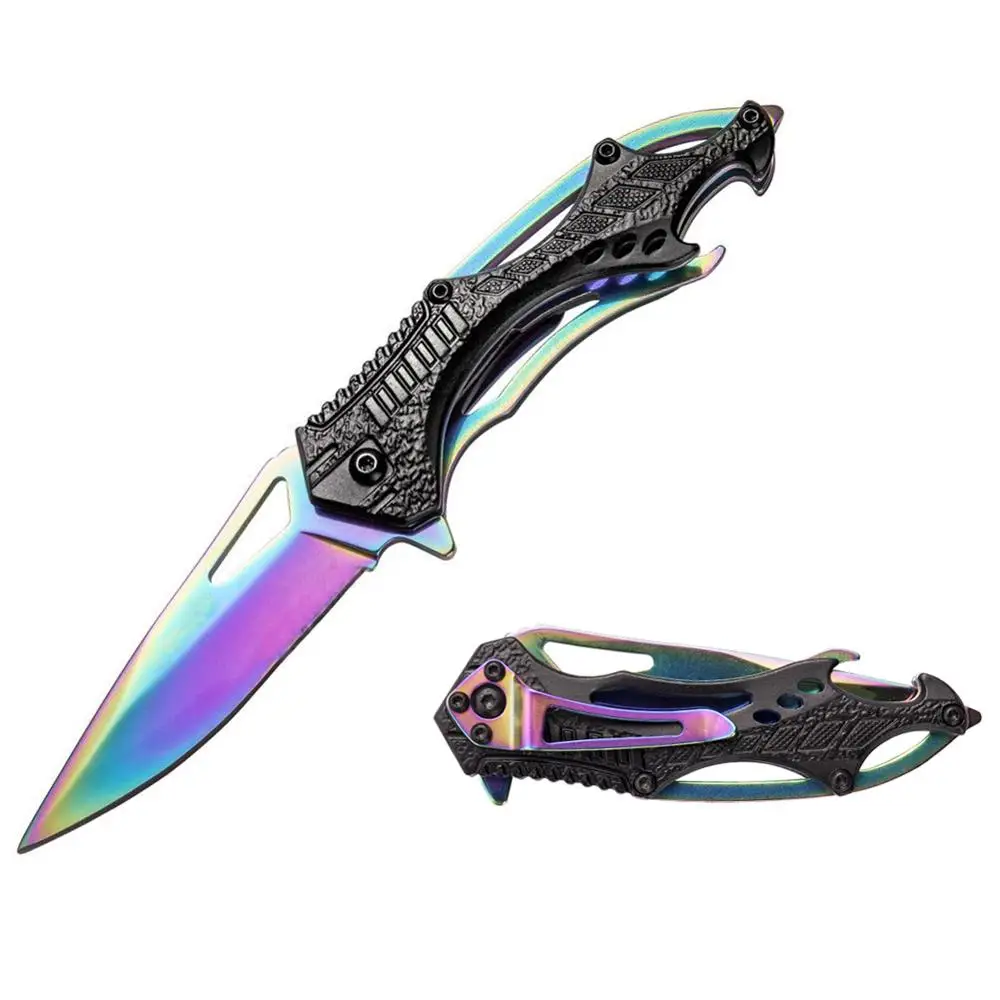 Promithi зубчатое лезвие с открывалкой для бутылок и зажимом ремня открытый