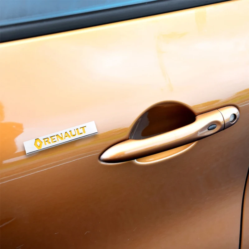 2PCS Car Decoration Stickers Logo 3D Aluminium Metal Emblem Badge Decal For Renault Scenic Laguna Megane 3 Car Accessories