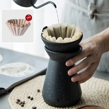 

Coffee Pot Reusable Ceramic Coffee Filter Set Hand Brewed Coffee Drip Filter Kettle Espresso Coffee Funnel Free Filter Paper