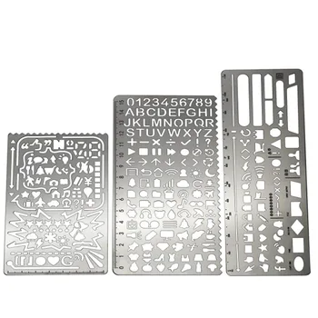 

Multifunctional Stainless Steel Hollow Ruler Cat Geometric Figure Drawing Stencils Templates Metal Ruler Diy Tool Diary Template