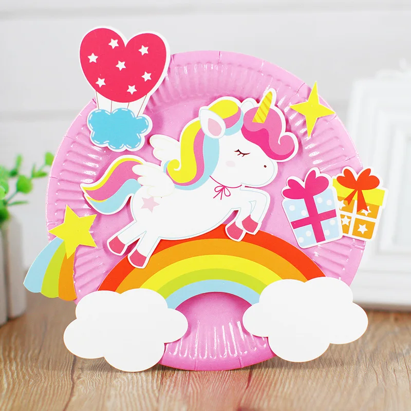 Детский сад много декоративных поделок diy игрушки головоломка бумажный лоток ремесла детские развивающие игрушки для детей Девочка/Мальчик Рождественский подарок 906 - Цвет: unicorn