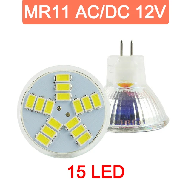 MR16 Светодиодный точечный светильник MR11 6W SMD 2835 AC/DC 12V 220V 240V лампа светодиодный лампада led точечный светильник украшения ампулы теплый белый холодный белый - Испускаемый цвет: MR11 ACDC 12V