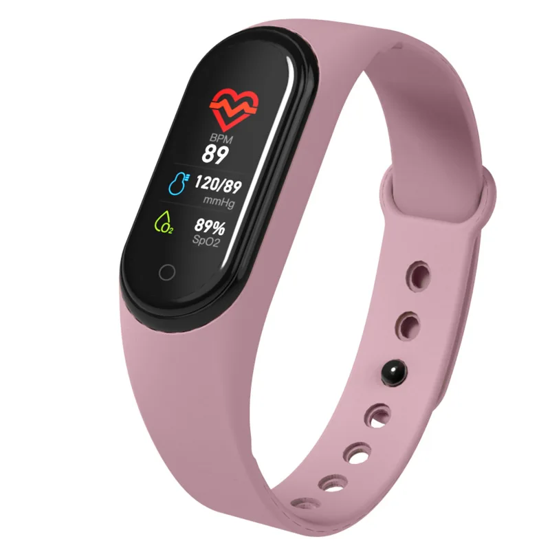 M4plus pink Новые умные часы, измеритель артериального давления, шагомер, фитнес-трекер, часы, умный браслет для женщин и мужчин, водонепроницаемые для Android, Ios, Xiaomi - Color: M4plus pink