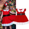 6M-4T Toddler Kids Baby Girls Christmas Outfit Long Sleeve Red Velvet Princess Fur Dress with Belt Children Santa Xmas Gifts ► Photo 2/6