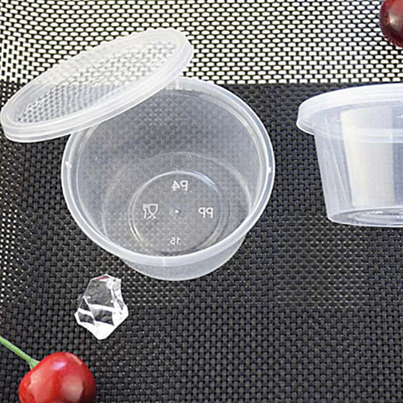 10 шт. 25 мл одноразовые пластиковые стаканчики для соуса на вынос контейнеры для еды коробка с откидными крышками маленькая коробка для пигментной краски палитра многоразовые