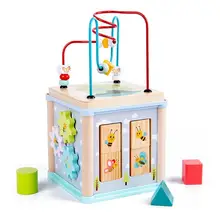 Детский деревянный многофункциональный Пазлы округления шарик сокровище ящики, контейнеры для детей раннего образования познавательные игрушки