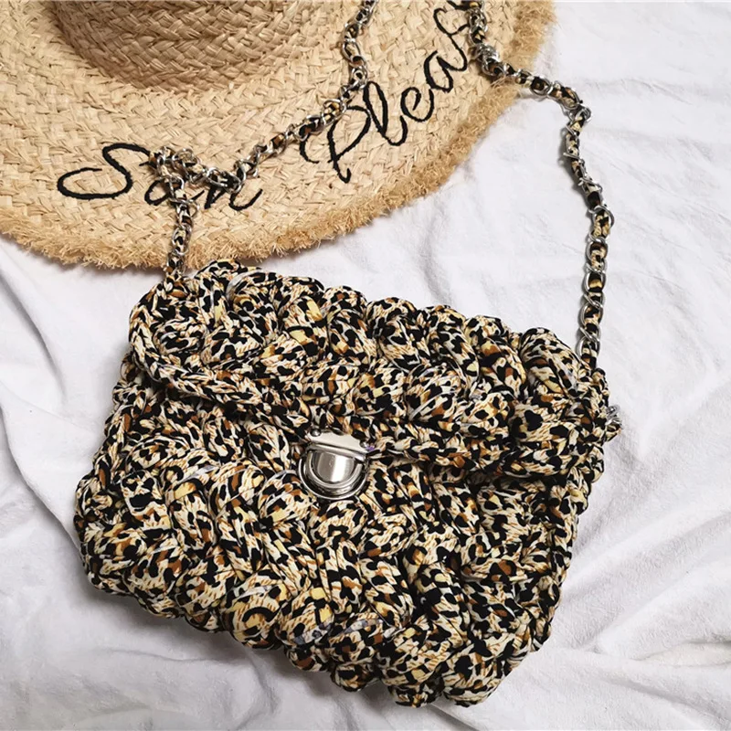 Fashion Same Woven Bag Casual Fashion Handmade Slanting Cloth Bag Diy Net Red Hand Crochet Female Bag Mother Bag TNT28