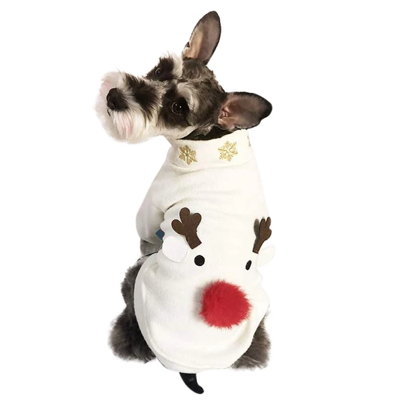 Рождественский костюм для косплея собака белая Осенняя собака олень 2 ноги праздничная одежда наряд французское платьице для бульдога до
