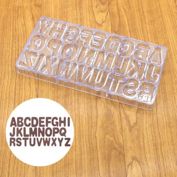 

3D Polycarbonate Chocolate Mold English Letter Chocolate Plastic Mould Cake Baking Mould Cake Bakeware Tools Mousse Candy Mold