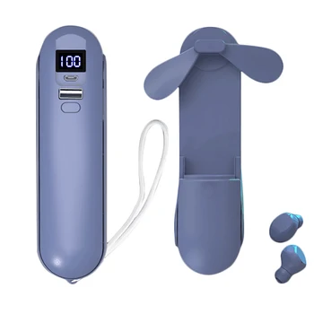 

F7 Bluetooth Headset, TWS Sports Press Digital Display Multi-Function Fan Charging Box Wireless Bluetooth Headset
