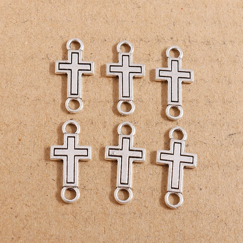 Sterling Silver Religious Charms In Bulk 30pcs 11*23mm Cross