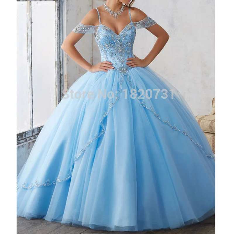 Luxe Kralen Kant Sweetheart Lichtblauw Puffy Quinceanera Jurken 2020 Baljurk Rok Sweet 16 Pageant Jurken Luxe Kralen Kant Sweetheart Lichtblauw Puffy Quinceanera Jurken 2020 Baljurk Rok Sweet 16 Pageant Jurken