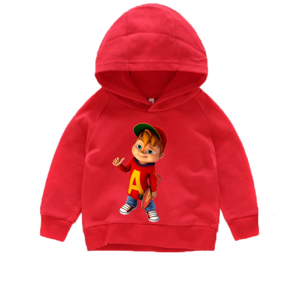 Зимняя толстовка с капюшоном и принтом «Alvin And The Chipmunks», забавные детские топы с круглым вырезом для мальчиков и девочек, детские топы с героями мультфильмов - Цвет: as picture