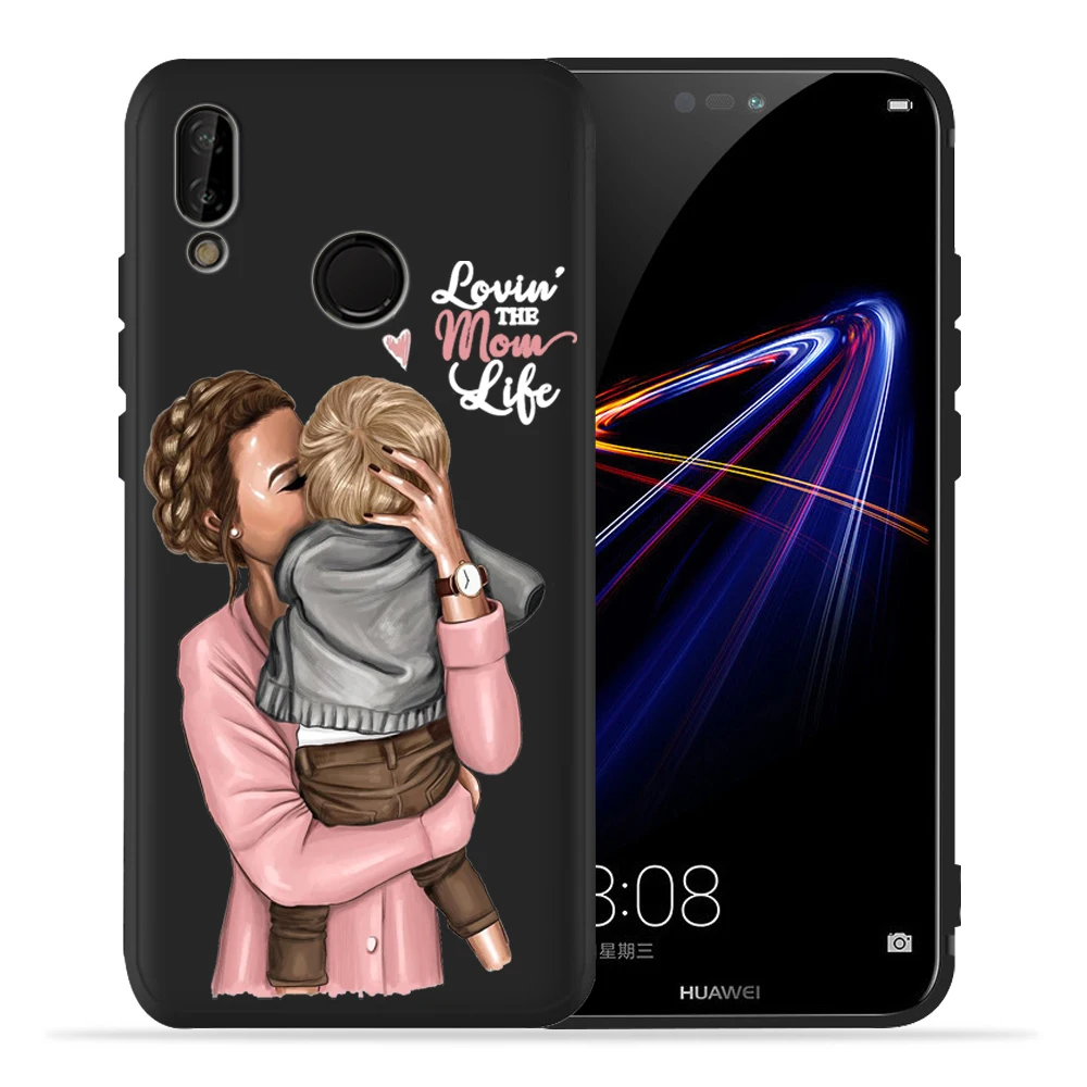 Модный черный чехол для телефона Mam Super Mom baby girl для huawei P30 P20 Lite Pro P10 P9 Lite mate 20 30 10 Lite, мягкий чехол для Etui