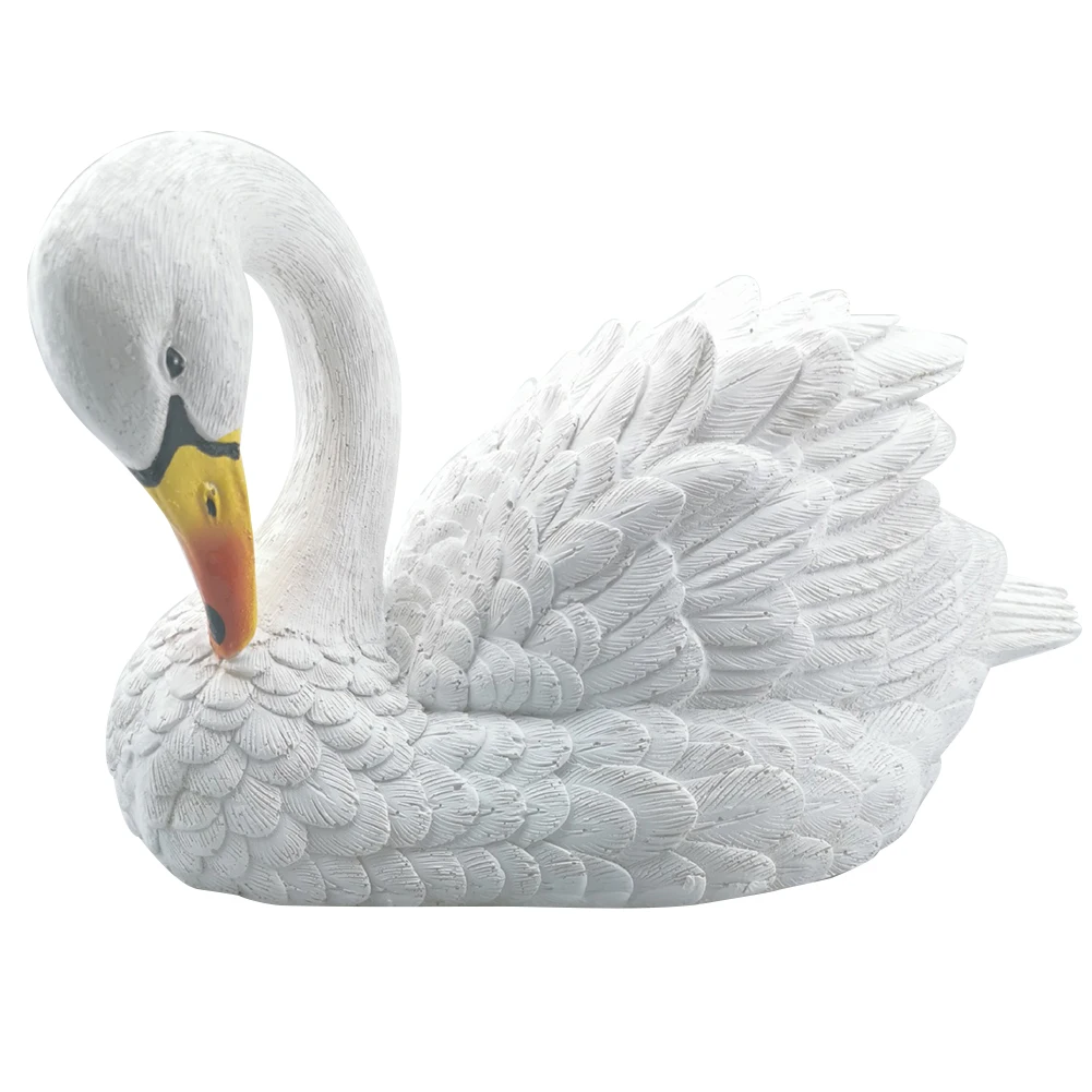 

Swan Figurines Yard Floating Sculptures Resin Art Water Realistic Outdoor Beach Garden Statues Pond Miniature Animal Decoration