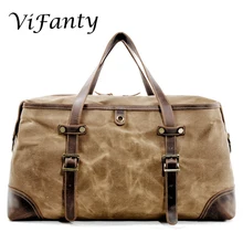 Винтажный вещевой мешок, большой масло воск Водонепроницаемый Холст Путешествия Tote Duffel сумка через плечо выходные дорожная сумка