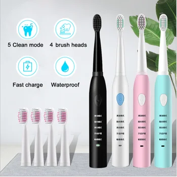 

360 Toothbrush Automatic Toothbrush Electric Tooth Sonic Toothbrush USB Fast Charging Teeth Whitening There Are 4 Brush Heads