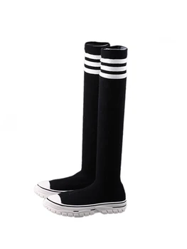 

Retro boots 2019 autumn Korean boots children's over-the-knee fashion knight boots stretch socks shoes