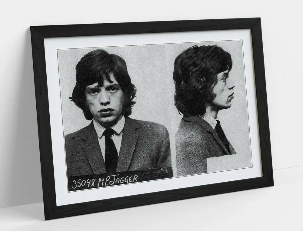 Mick Jagger Mugshot 2-художественный плакат без рамки картина печать черно-белый