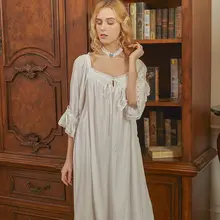 Romantic Nightgowns Women Plus Size Peignoir Robe White Lace Fairy Nightie Long Night Dress Victorian Vintage Princess Sleepwear