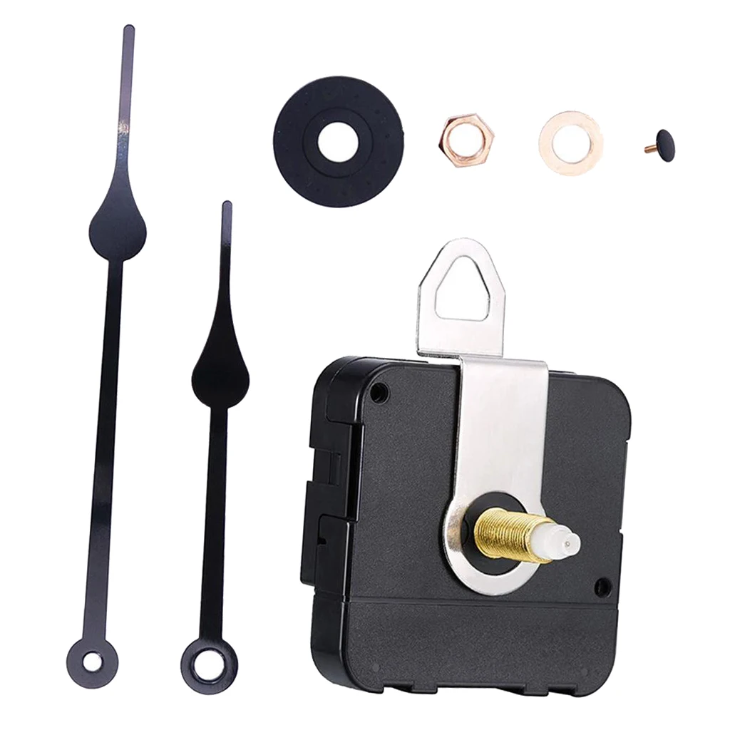 Replacement Clock Movements with Hook 2 Clock Hands Long Shaft Repair Parts for Wall Clock Metal Wall Clock Accessories