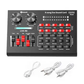 

Live Sound Card External USB KTV Headset Microphone Bluetooth Voice Chat Recording Computer PC Home Mobile Phone Audio Mixer