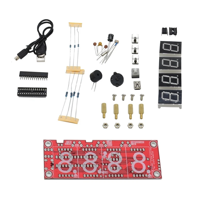 AAAE топ-4-разрядный Ds1302 Led Дисплей Diy Смарт точные часы набор для самостоятельной